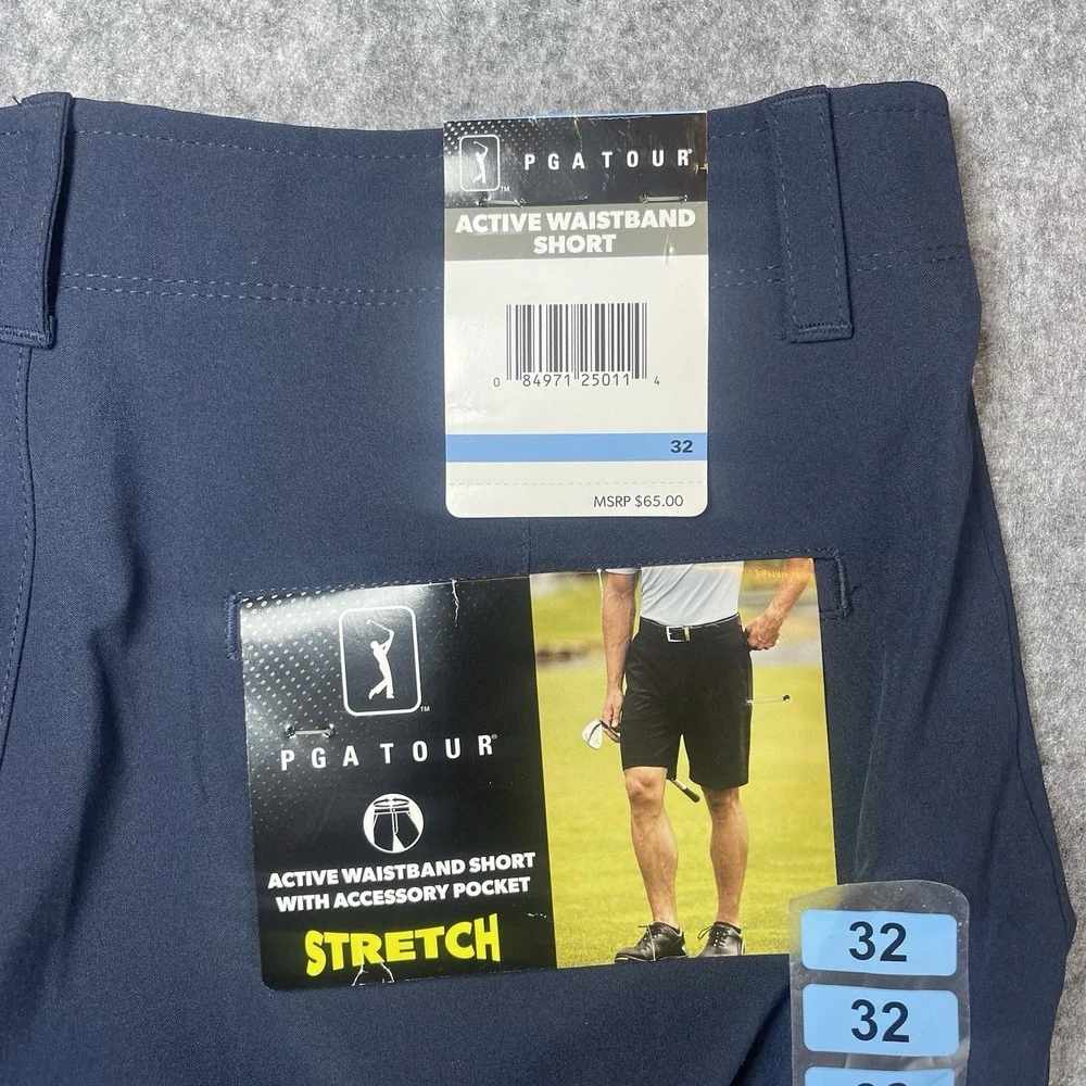 PGA Tour‎ Performance Stretch Fabric Navy Blue Shorts 32 Waist 9